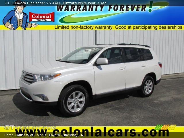 2012 Toyota Highlander V6 4WD in Blizzard White Pearl