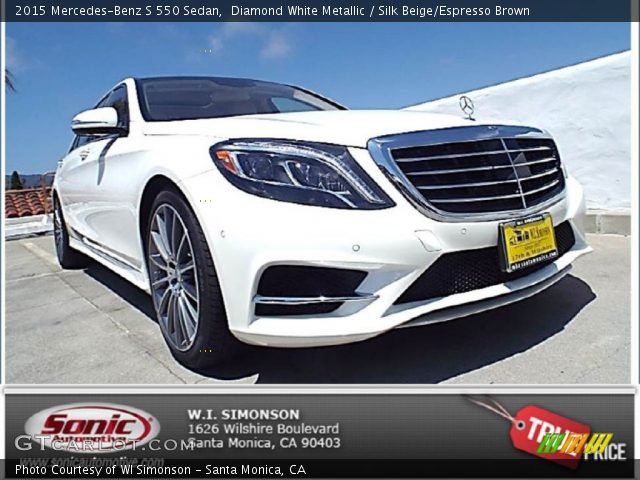 2015 Mercedes-Benz S 550 Sedan in Diamond White Metallic