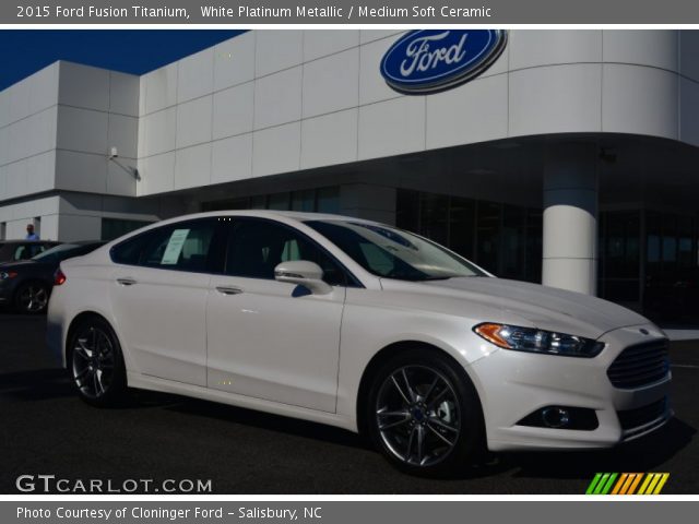 2015 Ford Fusion Titanium in White Platinum Metallic