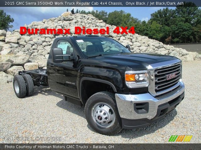 2015 GMC Sierra 3500HD Work Truck Regular Cab 4x4 Chassis in Onyx Black