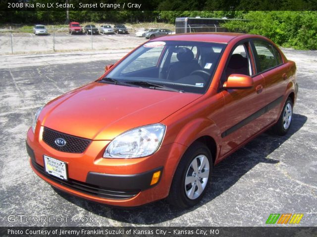 2008 Kia Rio LX Sedan in Sunset Orange