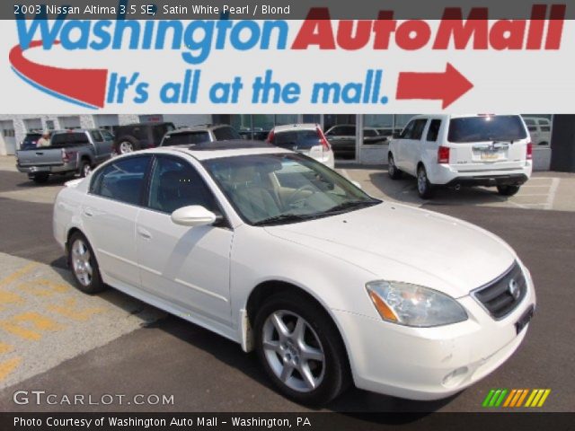 2003 Nissan Altima 3.5 SE in Satin White Pearl