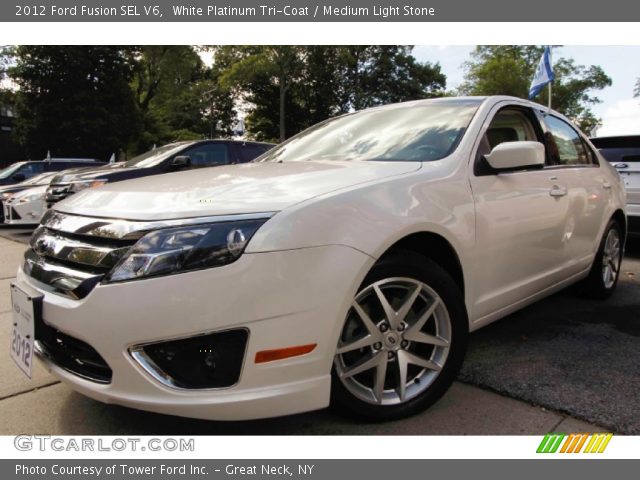 2012 Ford Fusion SEL V6 in White Platinum Tri-Coat