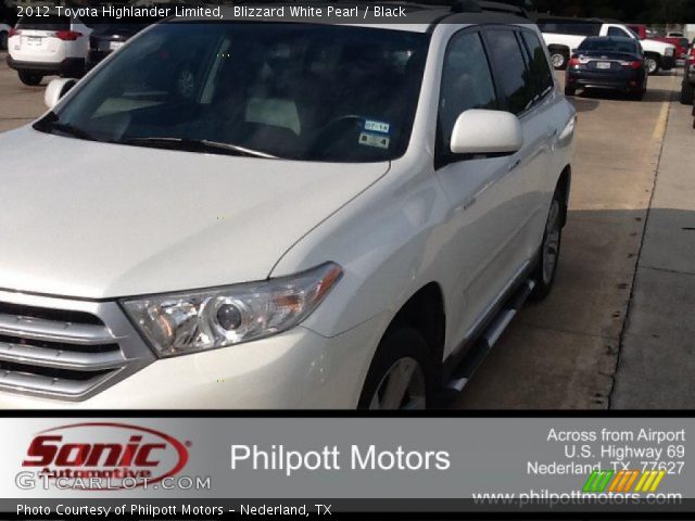 2012 Toyota Highlander Limited in Blizzard White Pearl