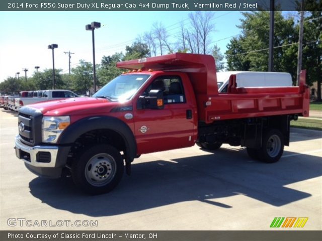 2014 Ford F550 Super Duty XL Regular Cab 4x4 Dump Truck in Vermillion Red