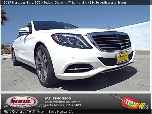 2015 Mercedes-Benz S 550 Sedan in Diamond White Metallic