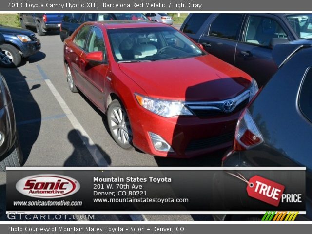 2013 Toyota Camry Hybrid XLE in Barcelona Red Metallic