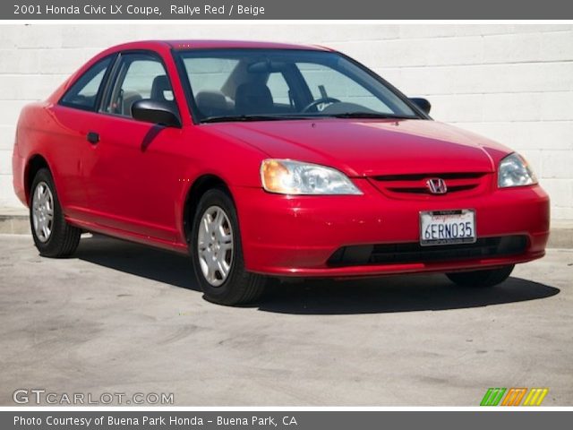 2001 Honda Civic LX Coupe in Rallye Red