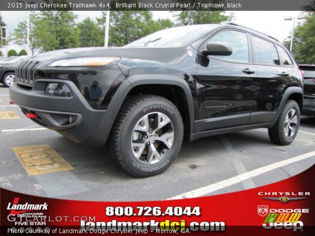 2015 Jeep Cherokee Trailhawk 4x4 in Brilliant Black Crystal Pearl