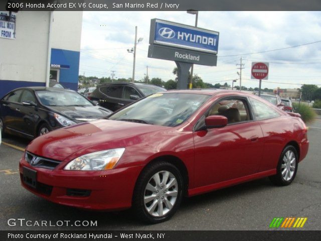 2006 Honda Accord EX V6 Coupe in San Marino Red