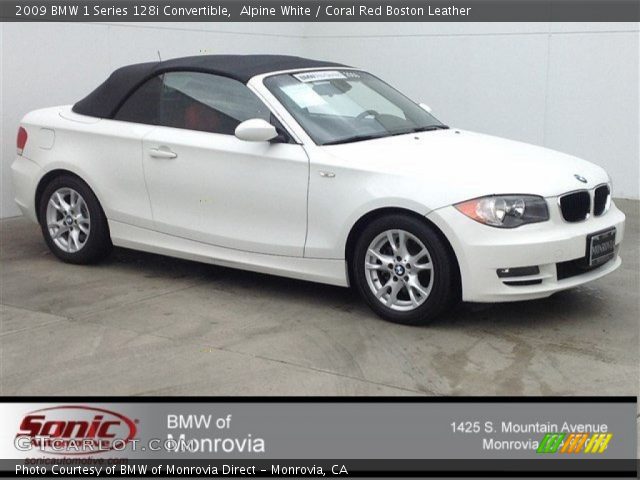 2009 BMW 1 Series 128i Convertible in Alpine White