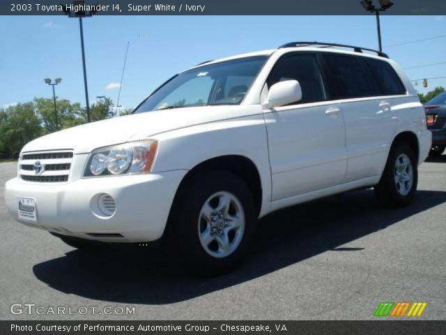2003 Toyota Highlander I4 in Super White