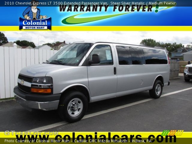 2010 Chevrolet Express LT 3500 Extended Passenger Van in Sheer Silver Metallic