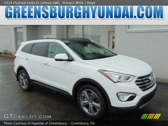 2014 Hyundai Santa Fe Limited AWD in Monaco White