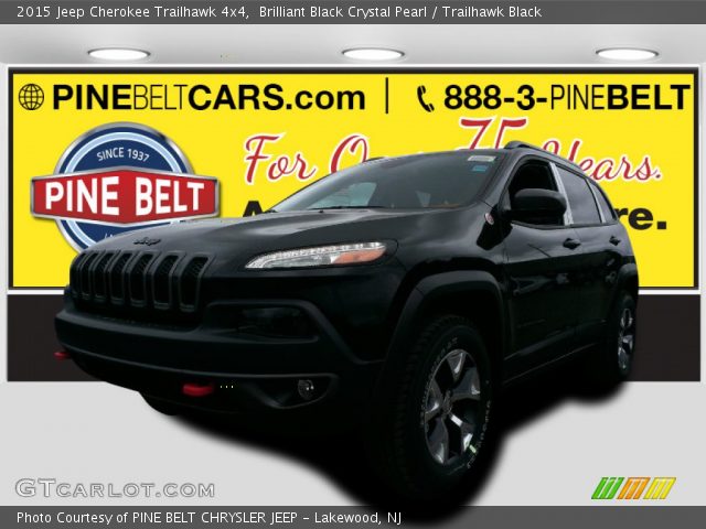 2015 Jeep Cherokee Trailhawk 4x4 in Brilliant Black Crystal Pearl