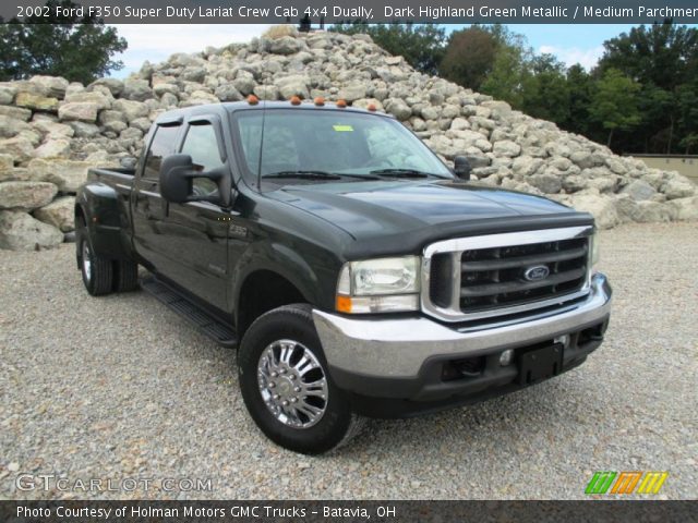 2002 Ford F350 Super Duty Lariat Crew Cab 4x4 Dually in Dark Highland Green Metallic
