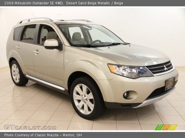 2009 Mitsubishi Outlander SE 4WD in Desert Sand Beige Metallic
