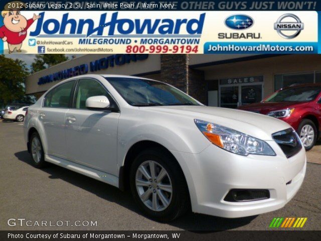 2012 Subaru Legacy 2.5i in Satin White Pearl