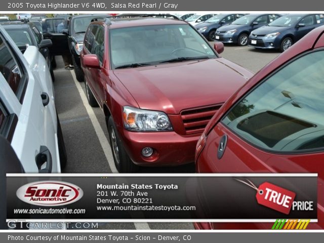 2005 Toyota Highlander V6 4WD in Salsa Red Pearl