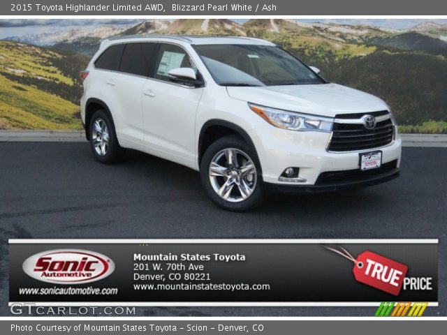 2015 Toyota Highlander Limited AWD in Blizzard Pearl White