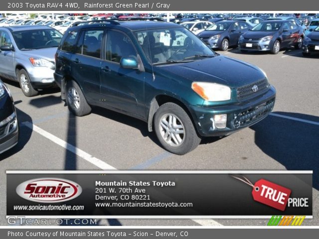 2003 Toyota RAV4 4WD in Rainforest Green Pearl