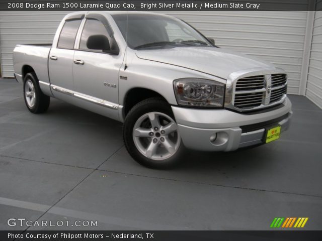 2008 Dodge Ram 1500 Laramie Quad Cab in Bright Silver Metallic