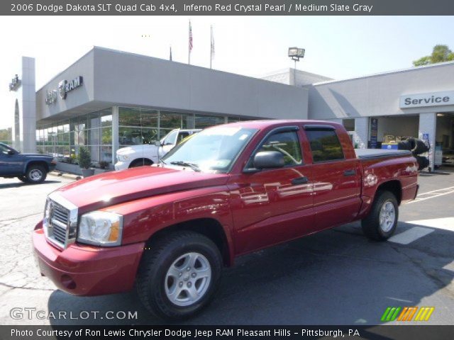 2006 Dodge Dakota SLT Quad Cab 4x4 in Inferno Red Crystal Pearl