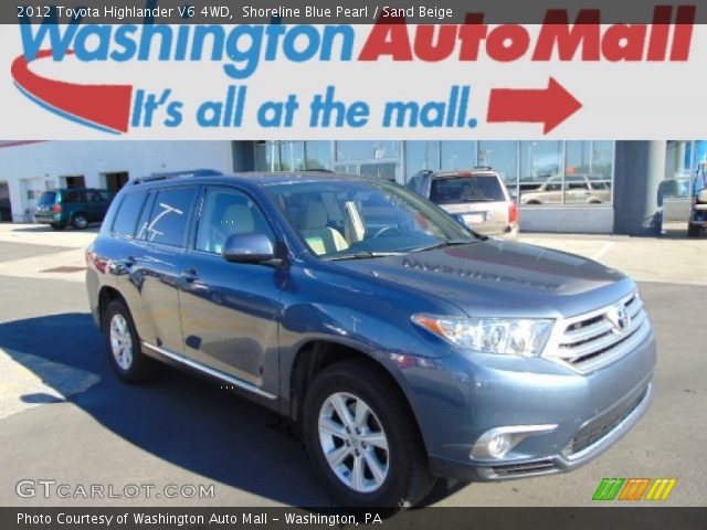 2012 Toyota Highlander V6 4WD in Shoreline Blue Pearl