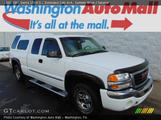 2003 GMC Sierra 1500 SLE Extended Cab 4x4 in Summit White