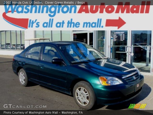2002 Honda Civic LX Sedan in Clover Green Metallic
