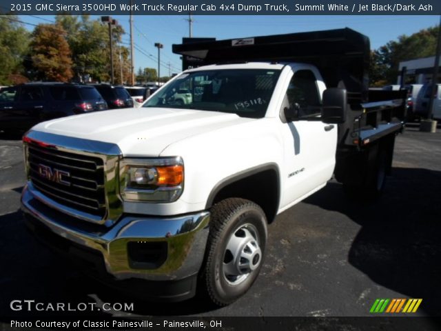 2015 GMC Sierra 3500HD Work Truck Regular Cab 4x4 Dump Truck in Summit White