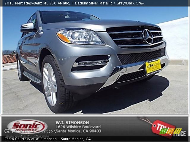 2015 Mercedes-Benz ML 350 4Matic in Paladium Silver Metallic