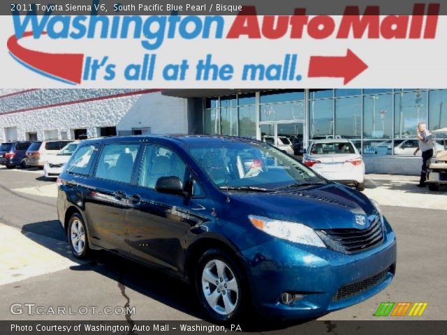 2011 Toyota Sienna V6 in South Pacific Blue Pearl