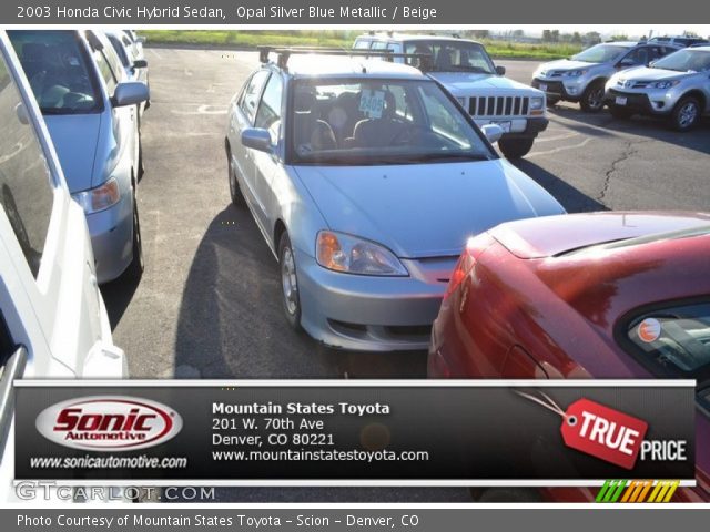 2003 Honda Civic Hybrid Sedan in Opal Silver Blue Metallic
