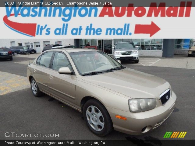 2003 Hyundai Elantra GLS Sedan in Champagne Beige