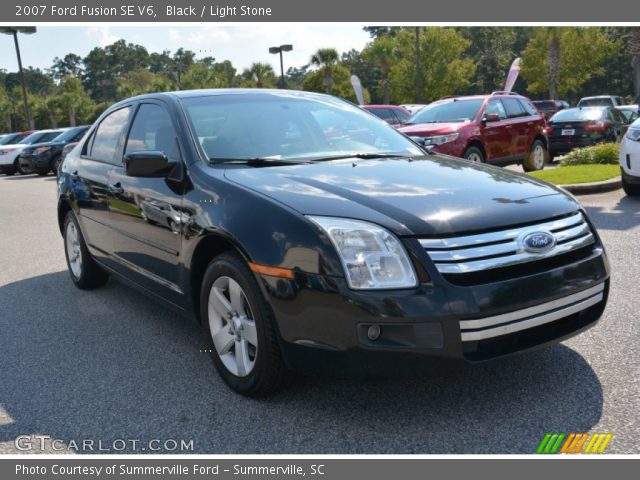 Black 2007 Ford Fusion Se V6 Light Stone Interior