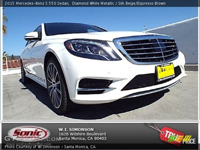 2015 Mercedes-Benz S 550 Sedan in Diamond White Metallic