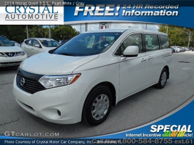 2014 Nissan Quest 3.5 S in Pearl White