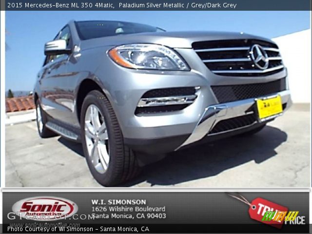 2015 Mercedes-Benz ML 350 4Matic in Paladium Silver Metallic