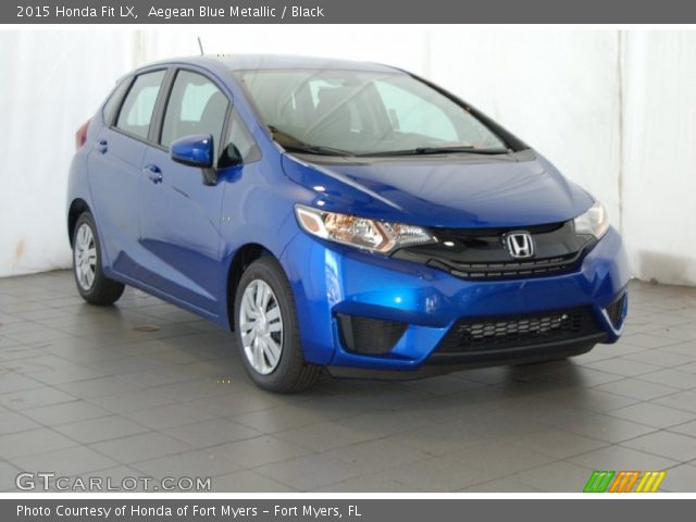 Aegean Blue Metallic 2015 Honda Fit Lx Black Interior