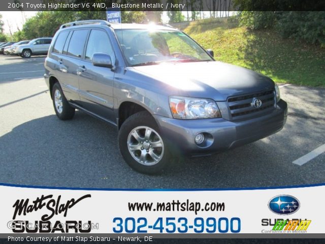 2004 Toyota Highlander V6 4WD in Bluestone Metallic