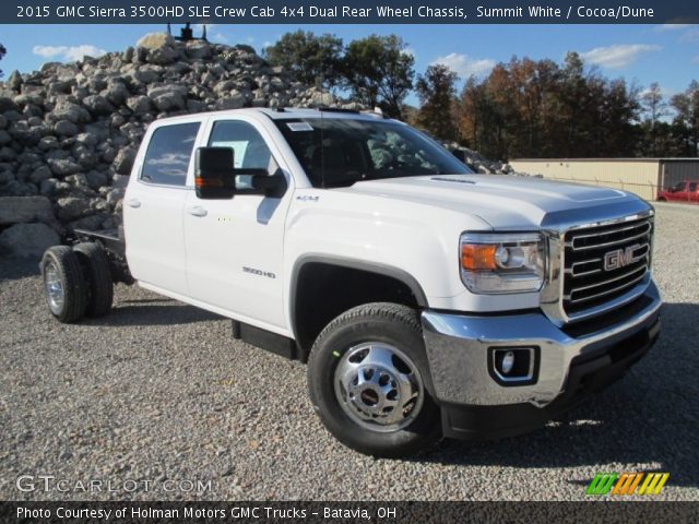 2015 GMC Sierra 3500HD SLE Crew Cab 4x4 Dual Rear Wheel Chassis in Summit White