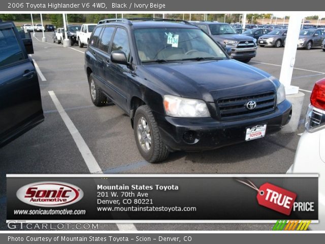 2006 Toyota Highlander V6 4WD in Black
