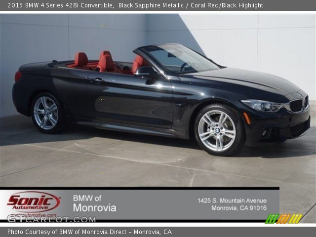 2015 BMW 4 Series 428i Convertible in Black Sapphire Metallic