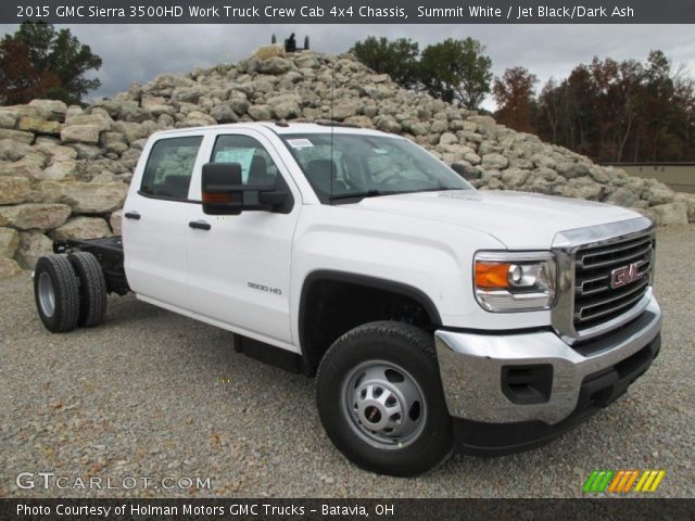 2015 GMC Sierra 3500HD Work Truck Crew Cab 4x4 Chassis in Summit White