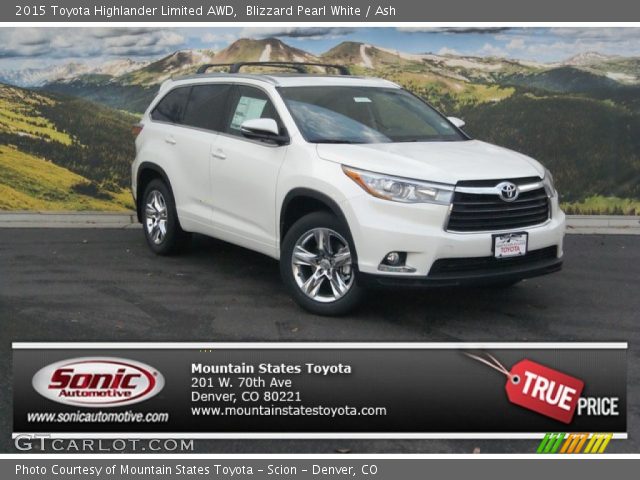 2015 Toyota Highlander Limited AWD in Blizzard Pearl White