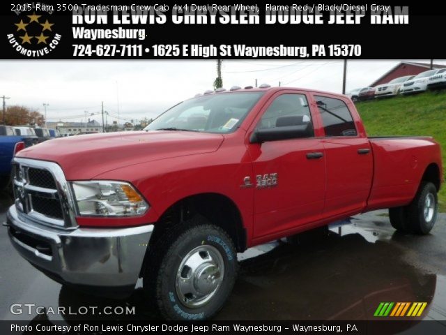 2015 Ram 3500 Tradesman Crew Cab 4x4 Dual Rear Wheel in Flame Red