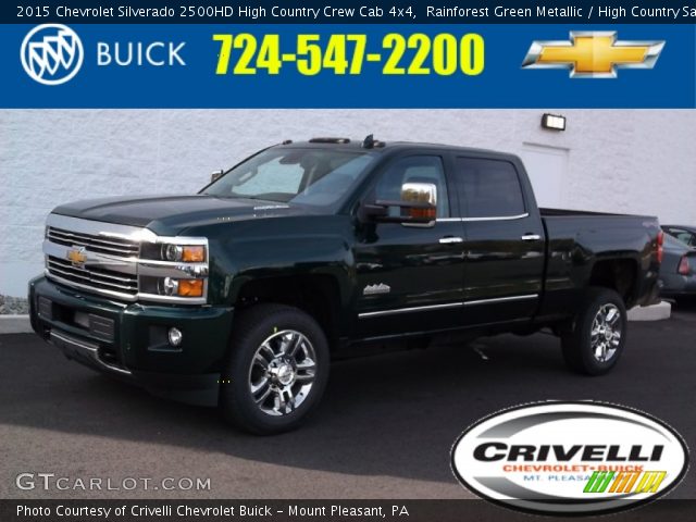 2015 Chevrolet Silverado 2500HD High Country Crew Cab 4x4 in Rainforest Green Metallic