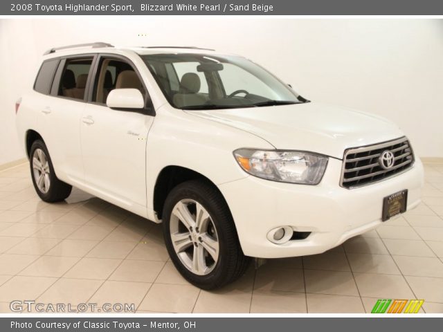 2008 Toyota Highlander Sport in Blizzard White Pearl