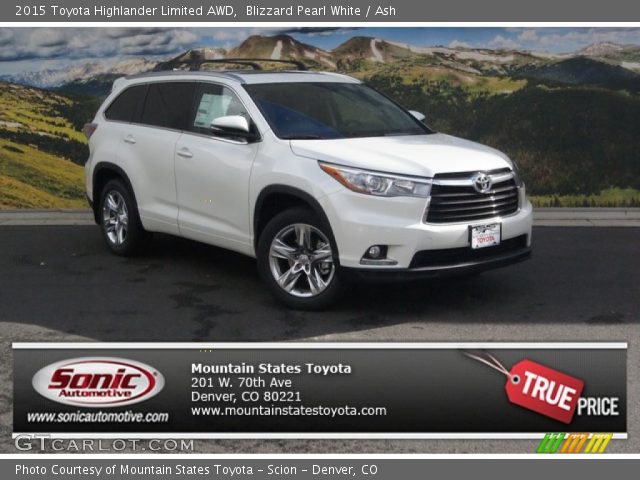 2015 Toyota Highlander Limited AWD in Blizzard Pearl White